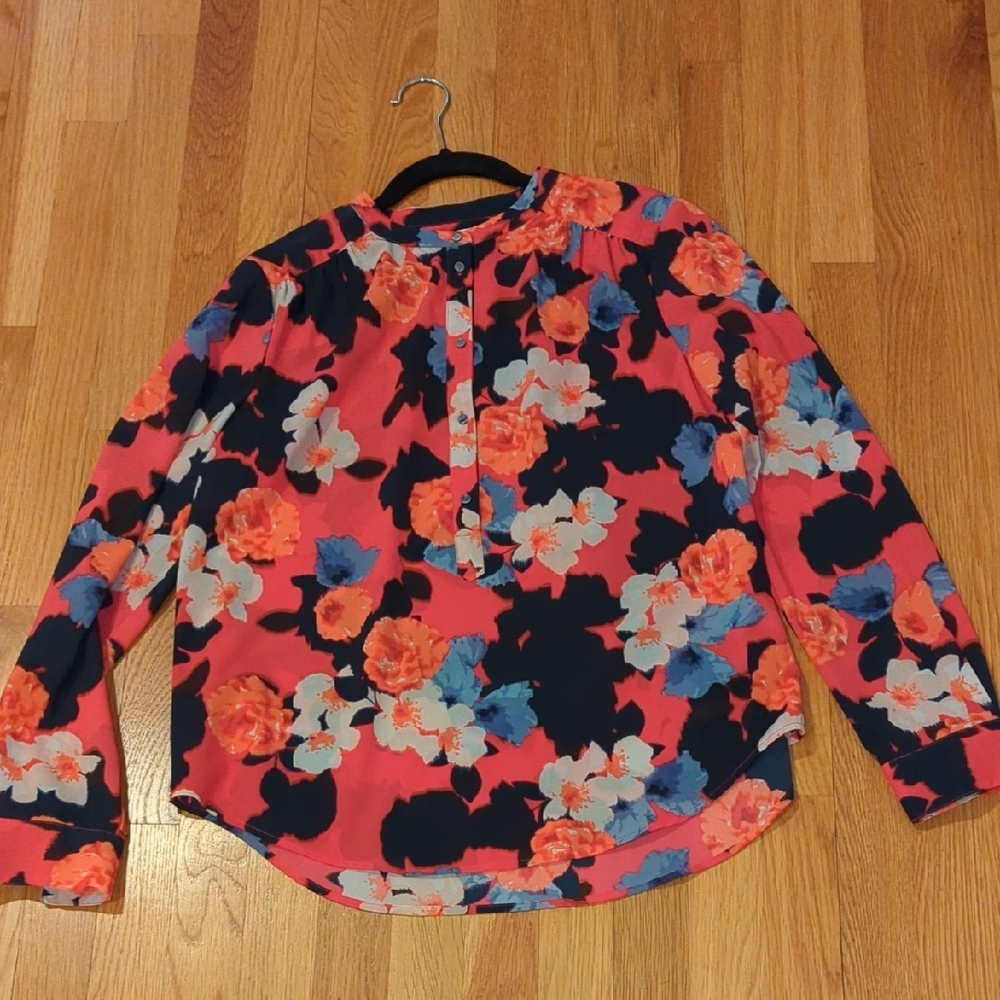J Crew Factory Bold Floral Blouse Small
